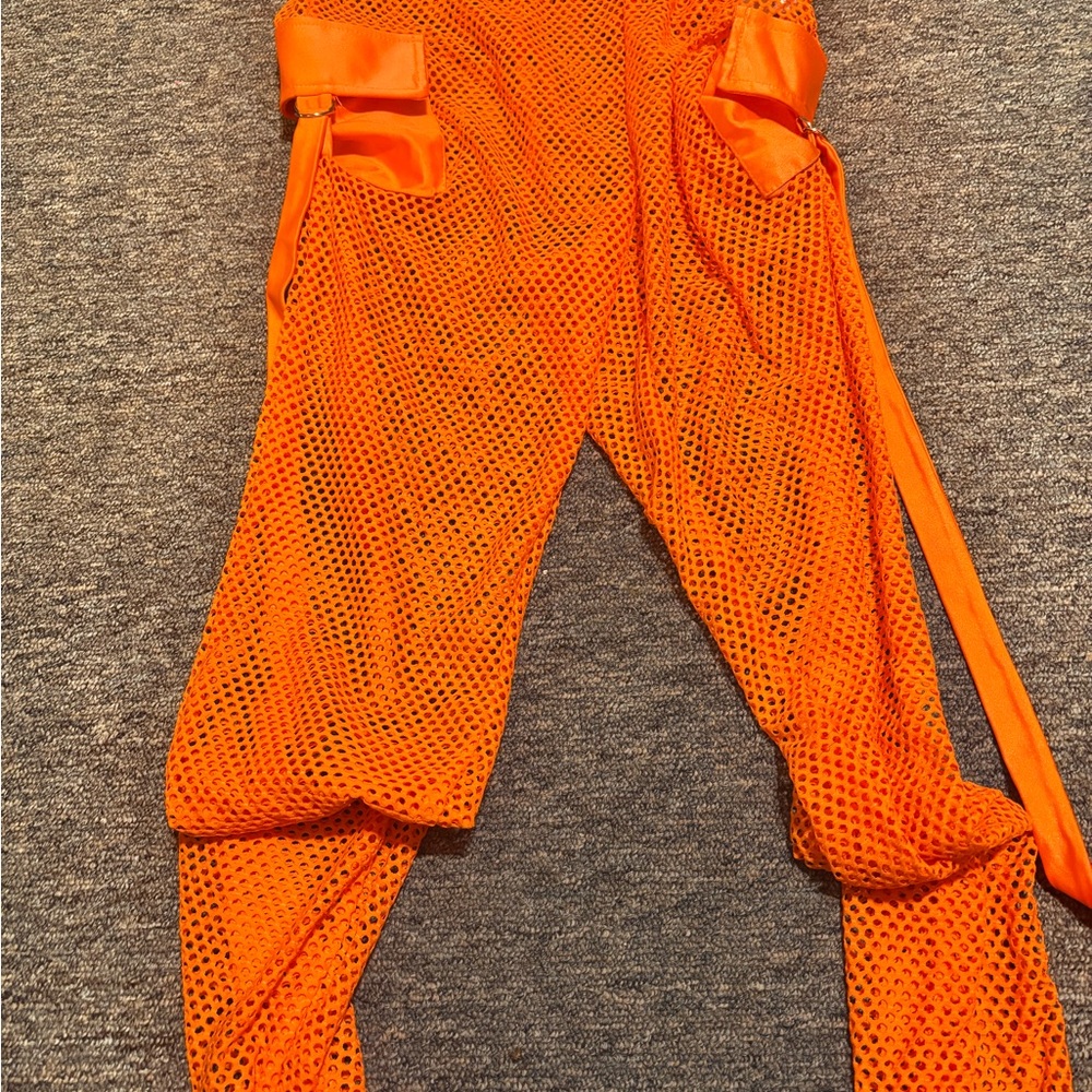 Love J Orange Mesh Swim Coverup